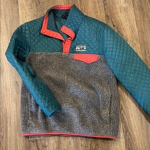 Patagonia Teal and Gray Quilted Puffer Jacket